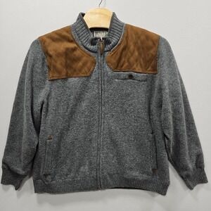 Duluth Trading Shetland Wool Windproof Sweater Mens 3XL Gray Full Zip 94204‎